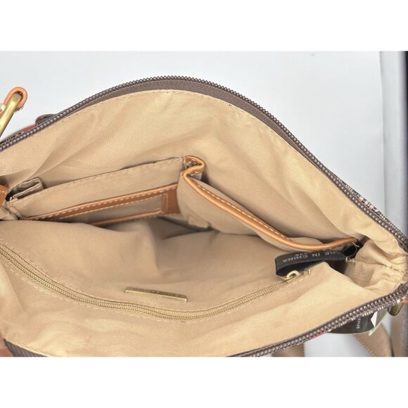 Giani Bernini Block Signature Crossbody Bag Brown Red - Picture 6 of 13